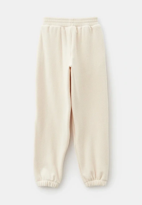 Костюм из флиса для девочек в молочном и коричневом цвете