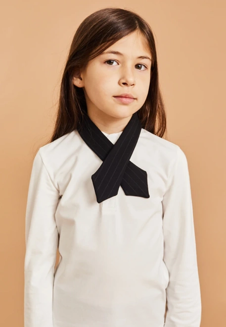 Галстук школьный на кнопке в полоску