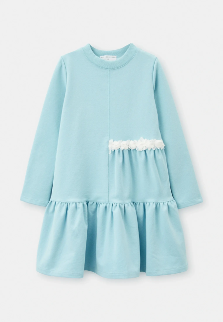 Платье свободное из голубого футера
