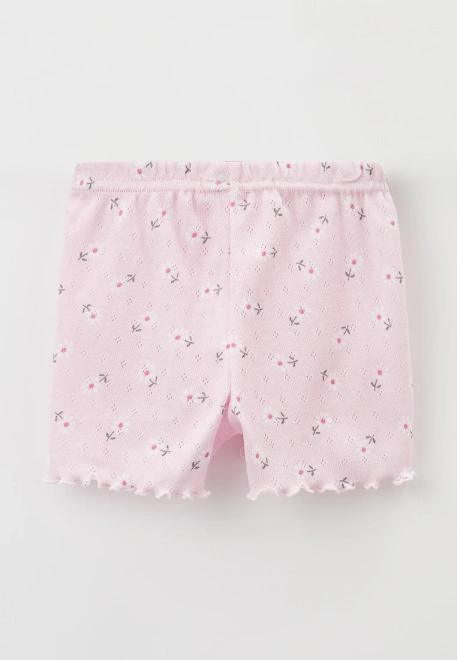 Шорты из перфорированного хлопка с принтом ромашки