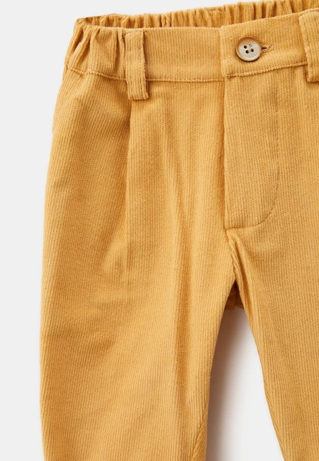 Брюки Букля из микровельвета горчичного цвета для малыша 