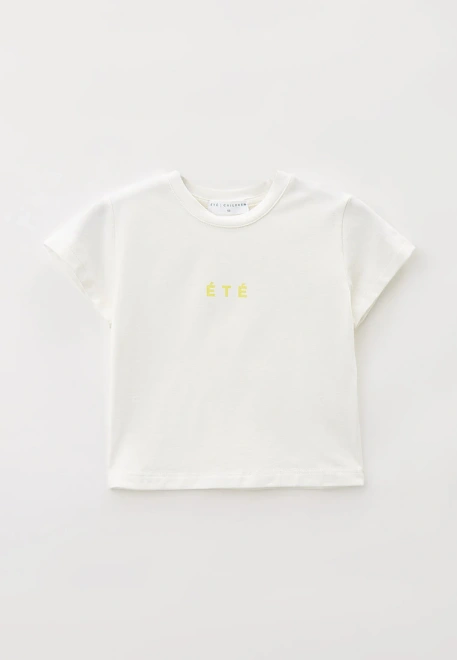 Футболка молочного цвете с лого 