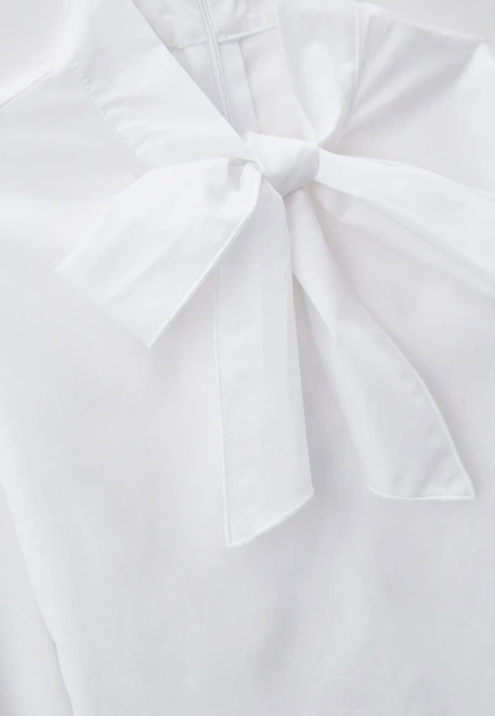 Блузка из хлопка с тонким рисунком на молнии 