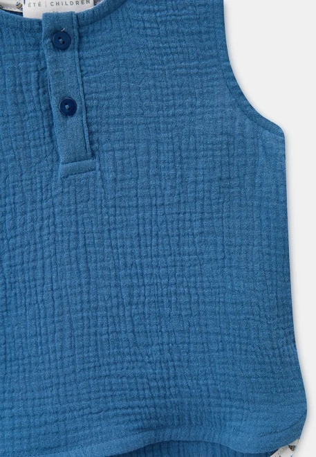 Рубашка без рукавов для малышей из муслина