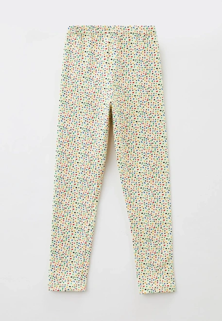 Леггинсы с разноцветными крапинками в кремовом цвете