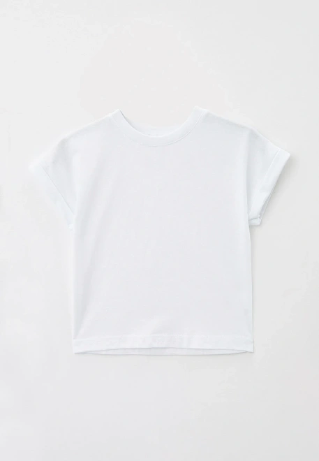 Футболка из хлопка белого цвета однотонная