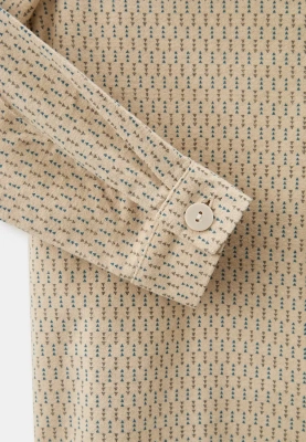 Рубашка из теплого хлопка в серо-бежевом цвете