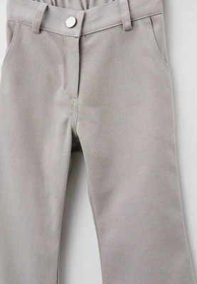 Брюки клеш из серого денима