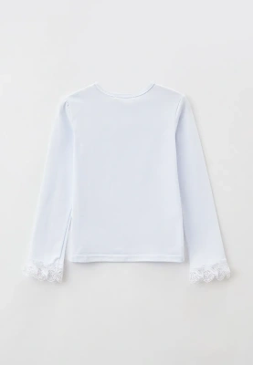 Лонгслив школьный с кружевом 