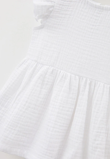 Платье для малышей из белого муслина с крылышками