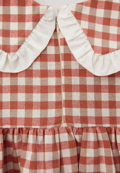 Платье Мона из хлопка в красном и белом цвете