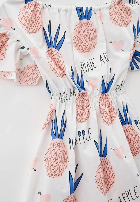 Платье летнее из хлопка с принтом ананасы