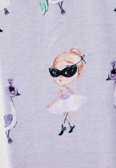 Леггинсы с балериной для малышей в сиреневом цвете