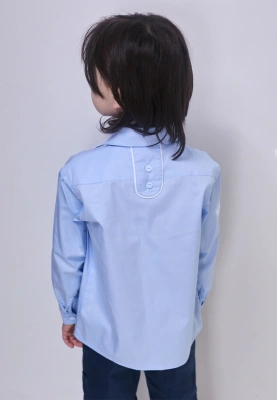 Рубашка Мартан из сатина в голубом цвете