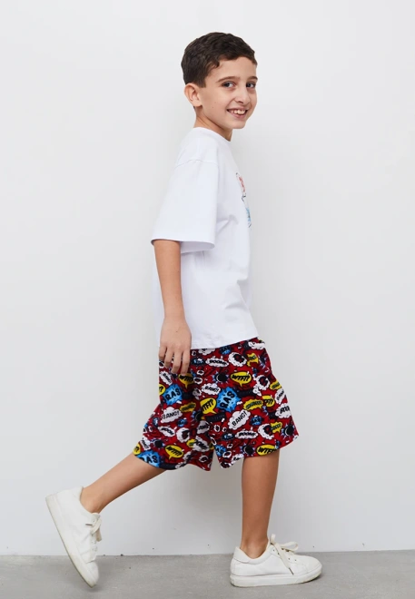 Пижама с яркими шортами 