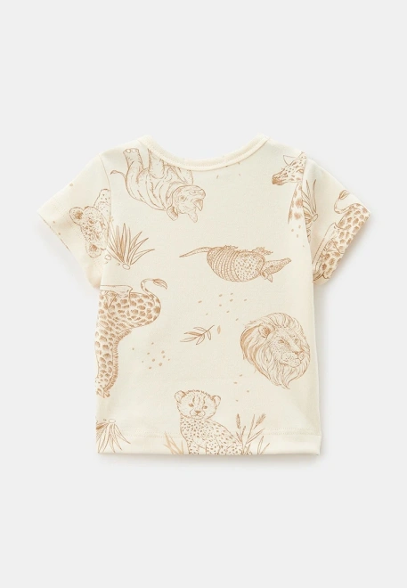 Футболка из хлопкового трикотажа с рисунком животные 