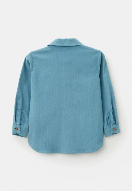 Рубашка Денди с фигурным низом в голубом цвете