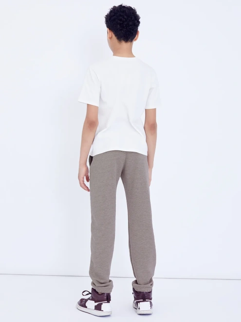 Брюки прямого кроя на широкой резинк из футера 