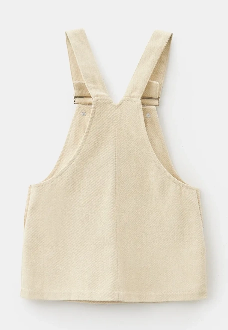 Сарафан из денима для девочек в молочном цвете