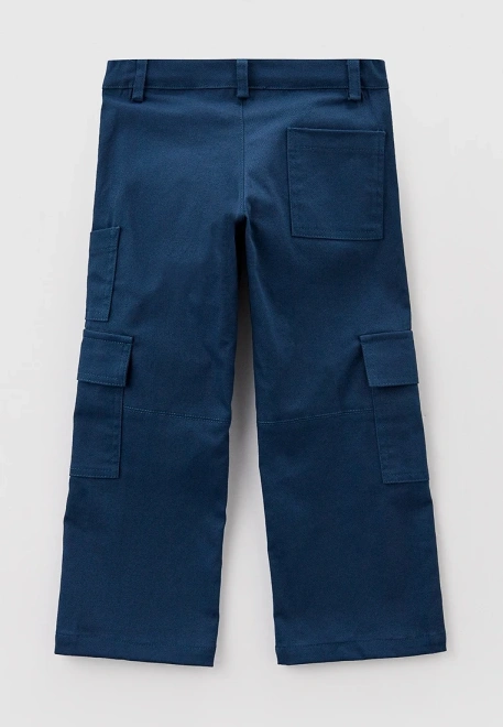 Брюки карго для мальчика из денима синего цвета