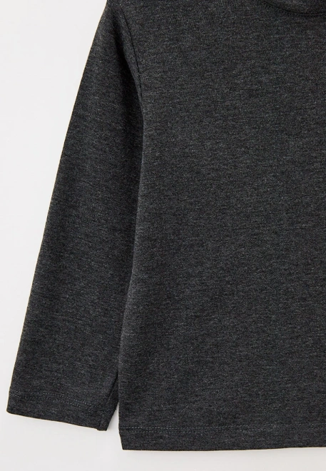 Лонгслив свободный с длинными рукавами в цвете антрацитовый меланж