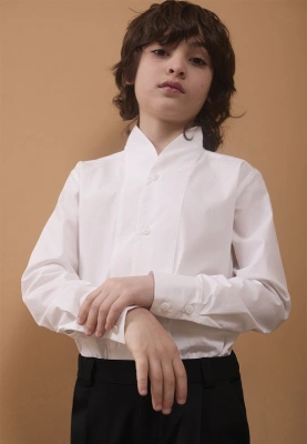 Рубашка Тристан из сорочечной ткани в белом цвете для мальчиков