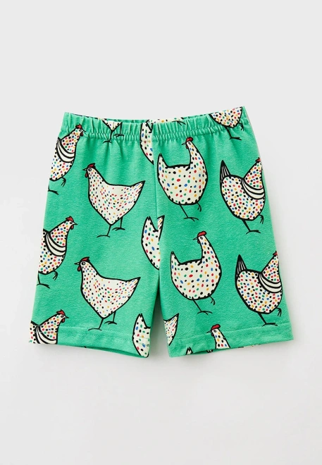 Шорты трикотажные с курочками в крапинку