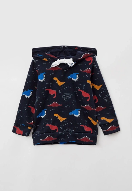 Худи с небольшим утеплителем принт цветные динозаврики