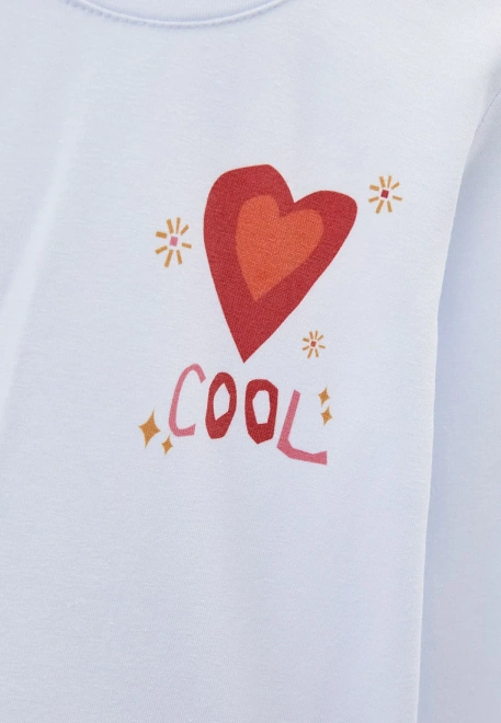 Лонгслив прямого кроя с принтом сердце  Лонгслив прямого кроя с принтом сердце