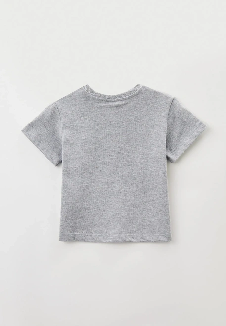 Футболка из хлопка с надписью в цвете серый меланж Футболка из хлопка с надписью в цвете серый меланж