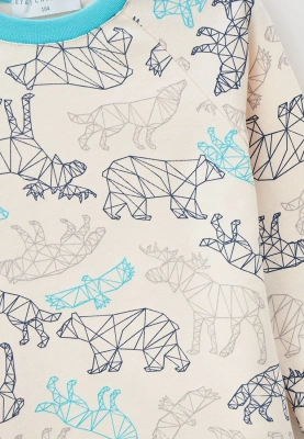 Пижама из хлопкового трикотажа с геометрическим рисунком