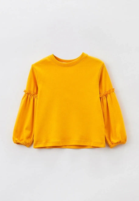 Лонгслив трикотажный прямого кроя шафранового цвета 