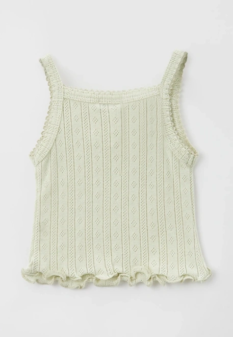 Майка на лямках их перфорированного хлопка