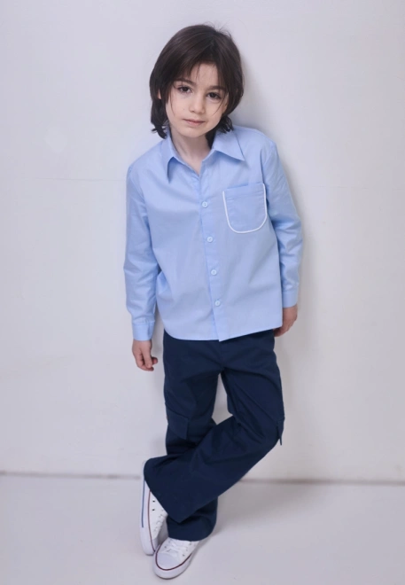 Рубашка Мартан из сатина в голубом цвете