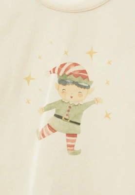 Лонгслив с принтом в молочном цвете для девочек