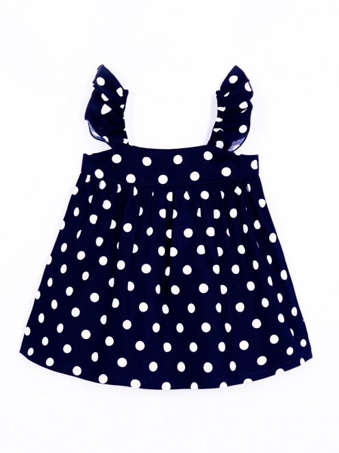 Сарафан короткий в горошек на лямках 