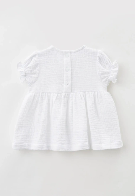 Платье с короткими рукавами из белого муслина 