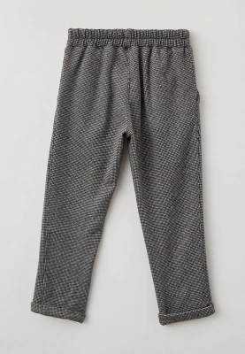 Брюки укороченные из мягкого костюмного трикотажа в мелкую клетку