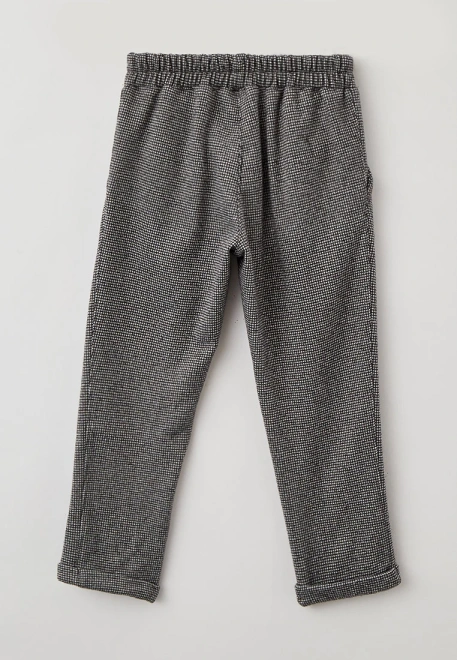 Брюки укороченные из мягкого костюмного трикотажа в мелкую клетку