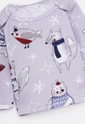 Лонгслив из хлопка с новогодним принтом