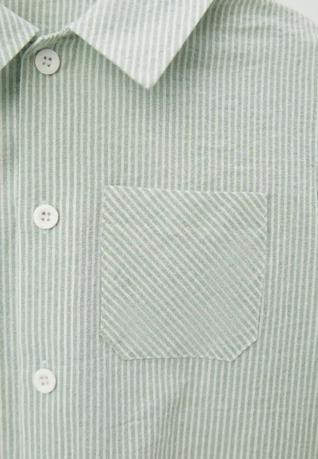 Рубашка Денди из хлопка в зеленом и белом цвете