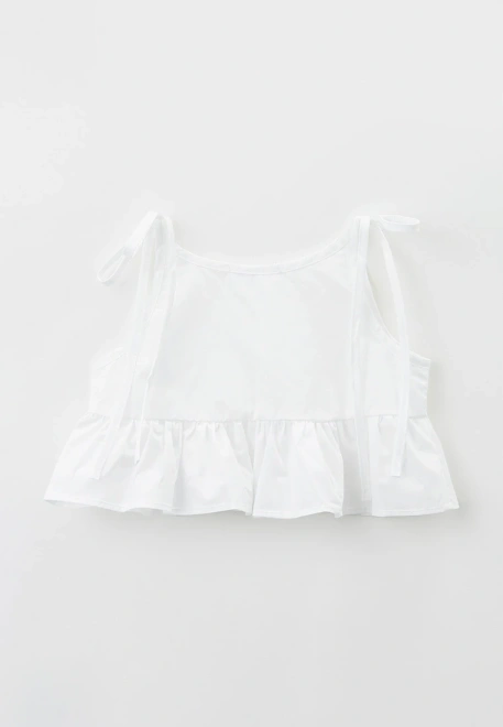 Топ укороченный на завязках из теплого хлопка