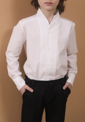 Рубашка Тристан из сорочечной ткани в белом цвете для мальчиков