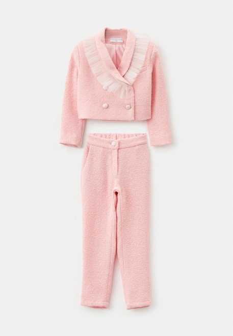 Костюм Хару из пиджака и брюк в розовом цвете для девочек
