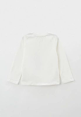 Лонгслив из молочного трикотажа с принтом леопард