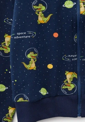 Толстовка на молнии из футера в принтом крокодилы