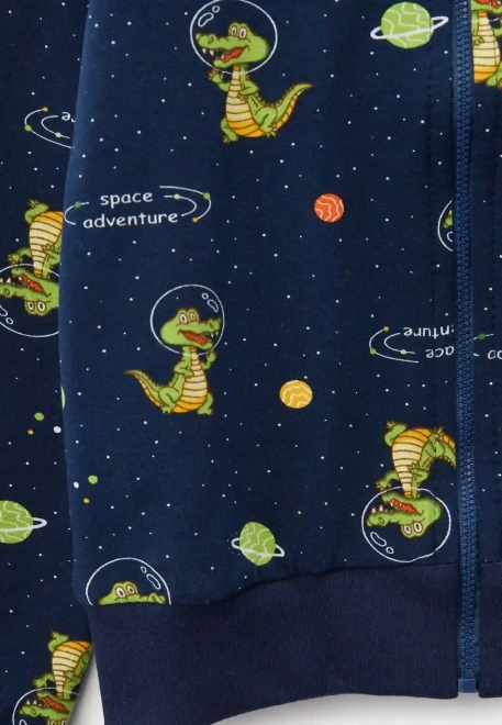 Толстовка на молнии из футера в принтом крокодилы