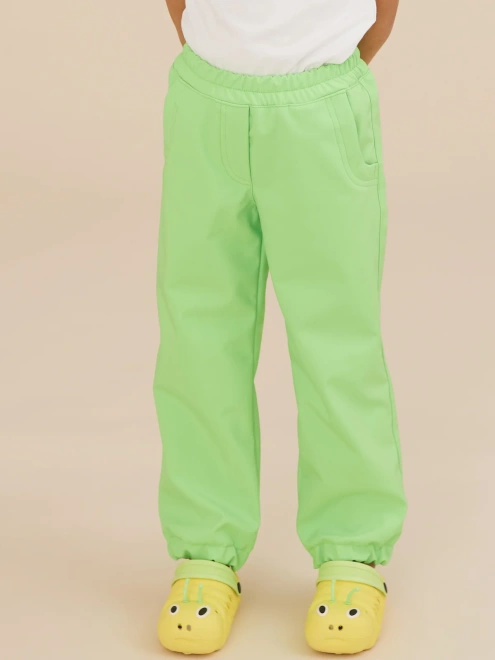 Брюки из водонепроницаемой ткани в салатовом цвете