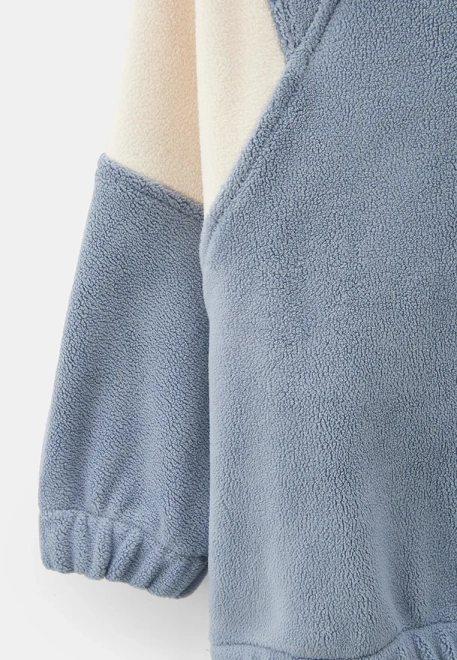 Костюм из флиса для девочек в голубом и молочном цвете