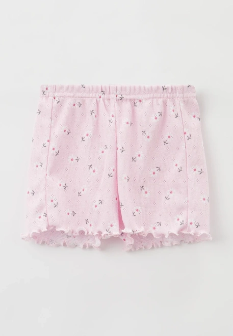 Шорты из перфорированного хлопка с принтом ромашки